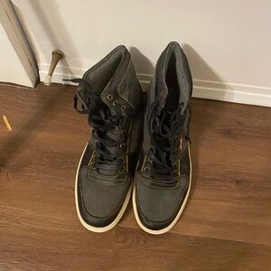Men's High-Top Sneakers - Black and Denim